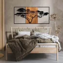 Décoration murale en bois et métal Walnut