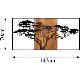 Décoration murale en bois et métal Walnut