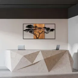 Décoration murale en bois et métal Walnut