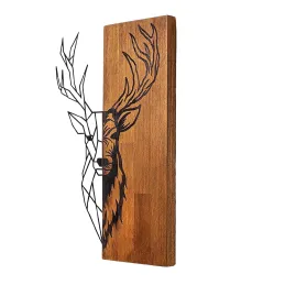 Décoration murale en bois et métal Walnut