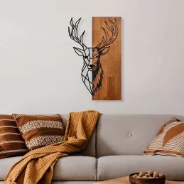 Décoration murale en bois et métal Walnut