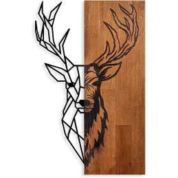 Décoration murale en bois et métal Walnut