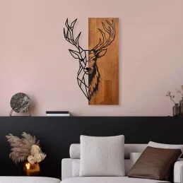 Décoration murale en bois et métal Walnut