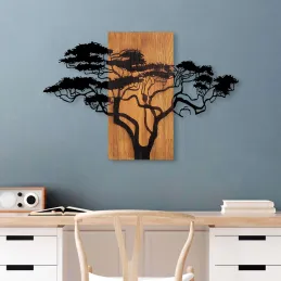 Décoration murale en bois et métal Walnut