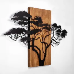 Décoration murale en bois et métal Walnut