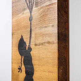 Décoration murale en bois et métal Walnut