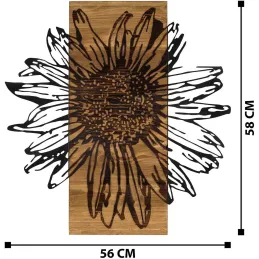 Décoration murale en bois et métal Walnut