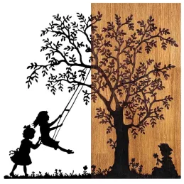 Décoration murale en bois et métal Walnut