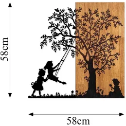 Décoration murale en bois et métal Walnut