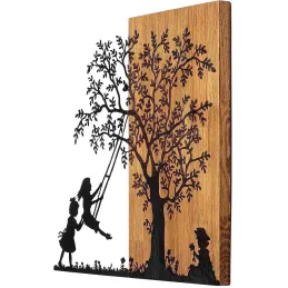 Décoration murale en bois et métal Walnut
