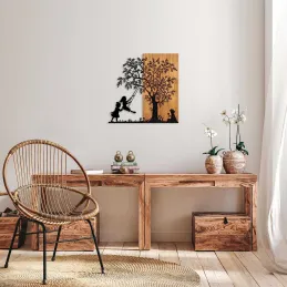 Décoration murale en bois et métal Walnut