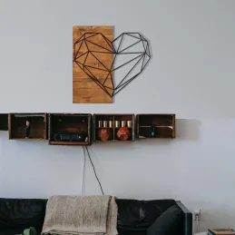 Décoration murale en bois et métal Walnut