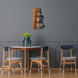 Décoration murale en bois et métal Walnut