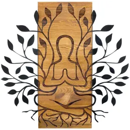 Décoration murale en bois et métal Walnut