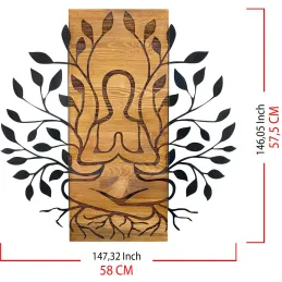Décoration murale en bois et métal Walnut
