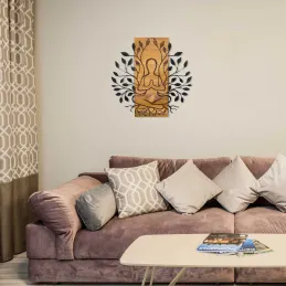 Décoration murale en bois et métal Walnut
