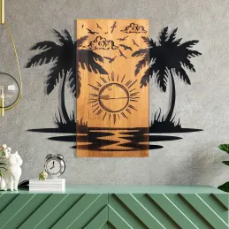 Décoration murale en bois et métal Walnut