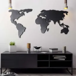 Décoration murale en métal Mappemonde