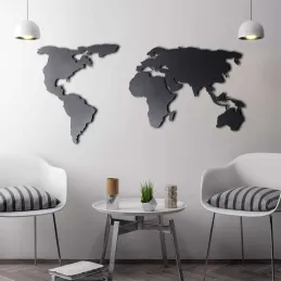 Décoration murale en métal Mappemonde