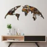 Décoration murale en métal Mappemonde