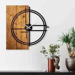 Horloge en bois et métal Clock