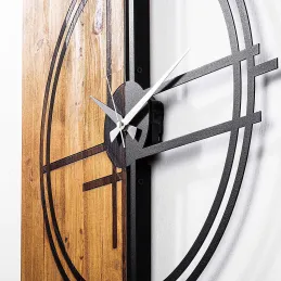 Horloge en bois et métal Clock