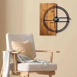 Horloge en bois et métal Clock