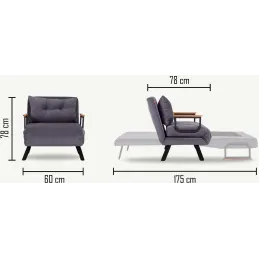 Fauteuil convertible en tissu Sando