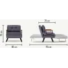 Fauteuil convertible en tissu Sando