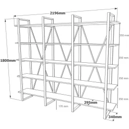 Etagère en aggloméré et métal Book