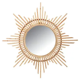 Miroir en rotin naturel Étoile