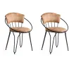 Chaise en métal et velours  Istambul (Lot de 2)