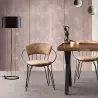 Chaise en métal et velours  Istambul (Lot de 2)