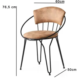 Chaise en métal et velours  Istambul (Lot de 2)