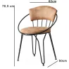 Chaise en métal et velours  Istambul (Lot de 2)