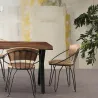 Chaise en métal et velours  Istambul (Lot de 2)