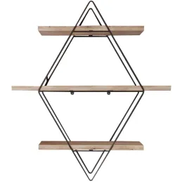 Etagère murale en bois et métal Prizma