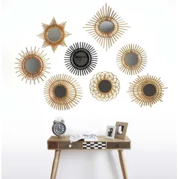 Miroir en rotin Oeuf