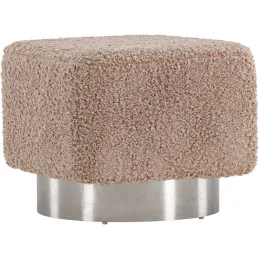 Pouf carré en polyester et acier Newton