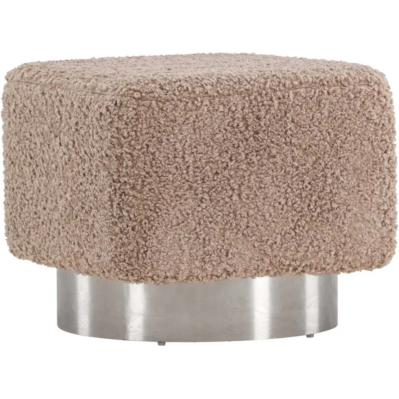 Pouf carré en polyester et acier Newton