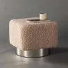 Pouf carré en polyester et acier Newton