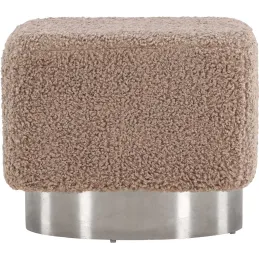 Pouf carré en polyester et acier Newton