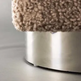 Pouf carré en polyester et acier Newton