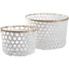 Corbeille de rangement en bambou ajourée (Lot de 2)