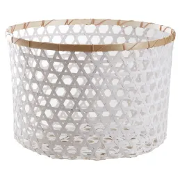 Corbeille de rangement en bambou ajourée (Lot de 2)