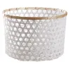 Corbeille de rangement en bambou ajourée (Lot de 2)