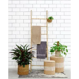 Echelle porte-serviettes en bambou naturel