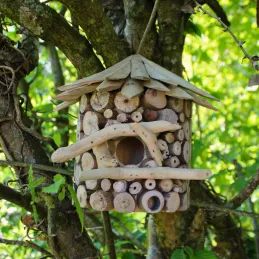 Nichoir demi-rond en bois d'albésia à accorcher