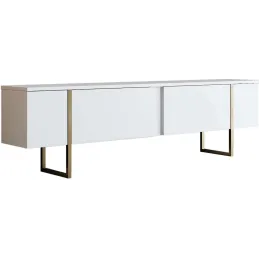 Meuble TV en aggloméré et métal Luxe