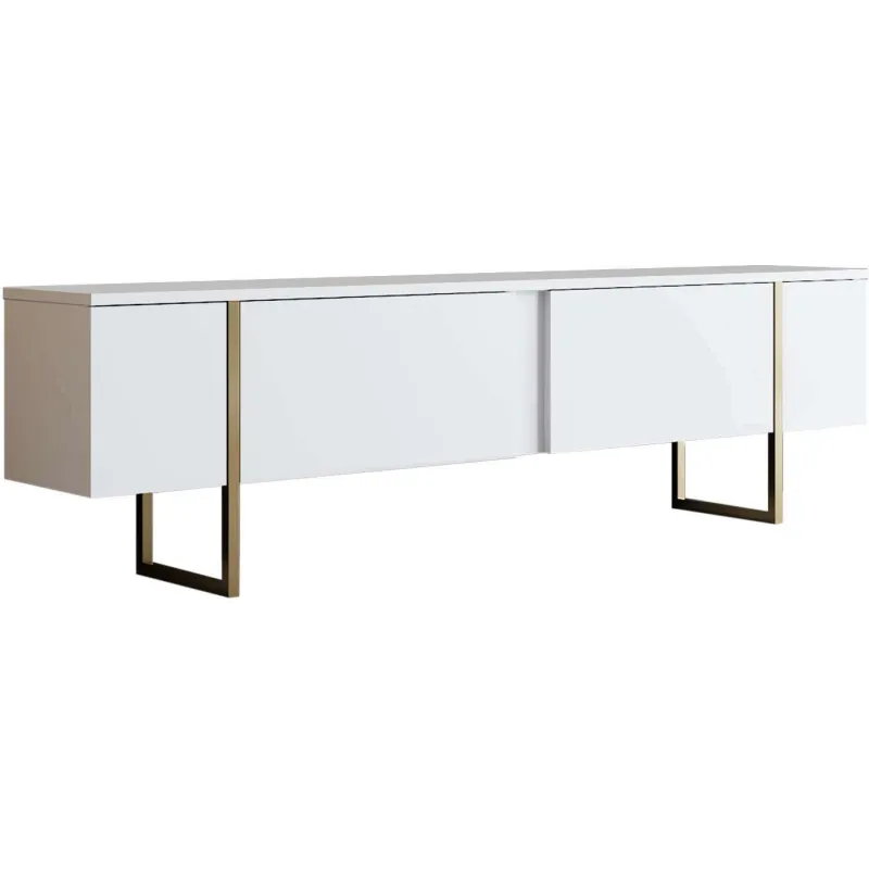 Meuble TV en aggloméré et métal Luxe
